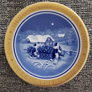 Bing & Grøndahl Blue and Gold Decorative Plate-Made In Denmark